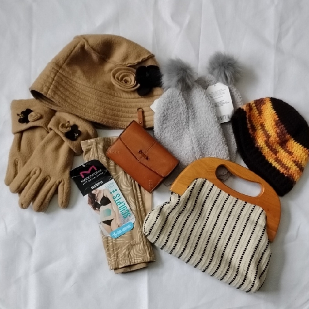 Accessories Bundle Hats Wallet Gloves Shapewear Handbag Vintage Modern Nwt